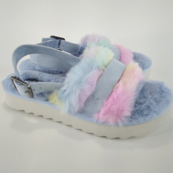 Koolaburra by UGG Adjustable Slide Sandals Fuzz'd Out Slippers Size 7. NEW - Picture 1 of 10